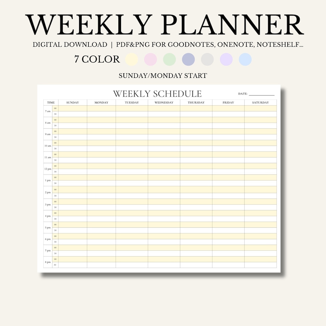 Monthly Planner Goodnotes Template Undated Monthly Planner Etsy