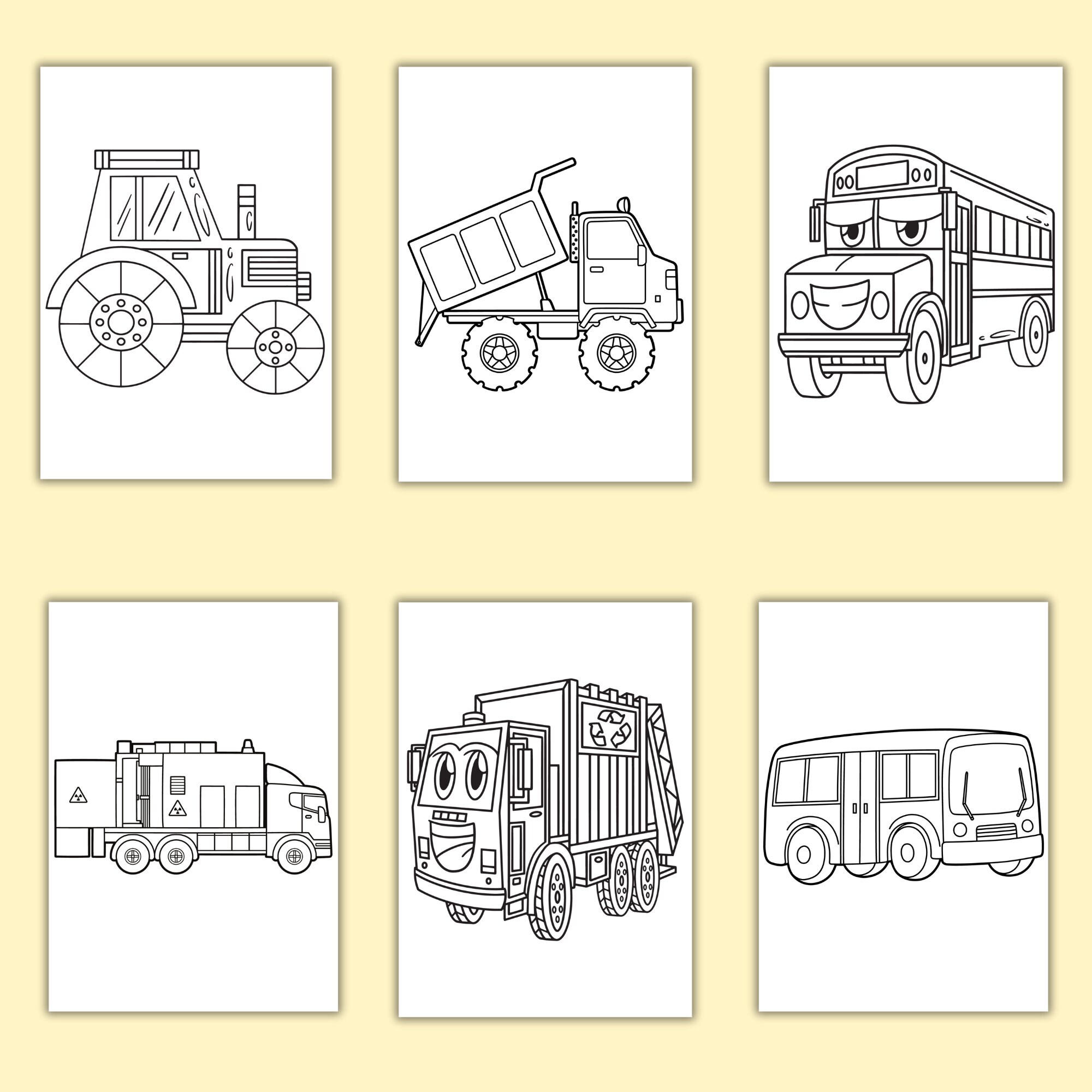 Vehicle Coloring Pages for Toddlers, Preschoolers, Printable Vehicle ...
