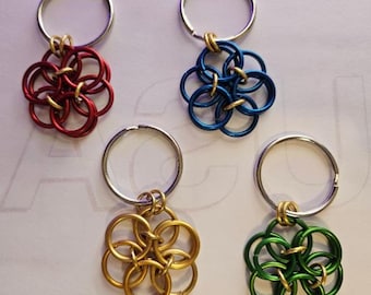 Flower chainmail keychain