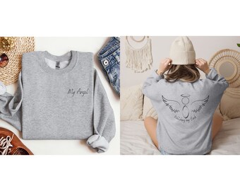 Angel watching my back sweatshirt, My angel sweatshirt, Angel Wings, Christian shirt, Angel believer's shirt, Guardian Angel, Unisex gift