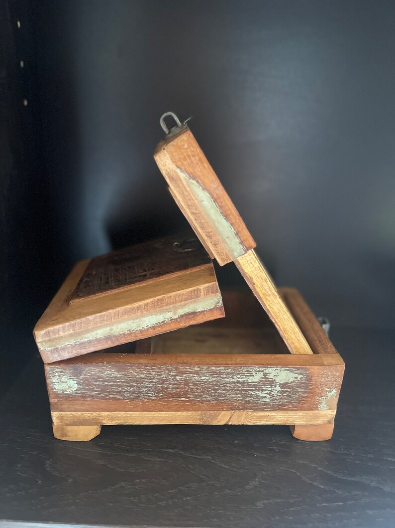 Vintage Wooden Shaving Box Etsy