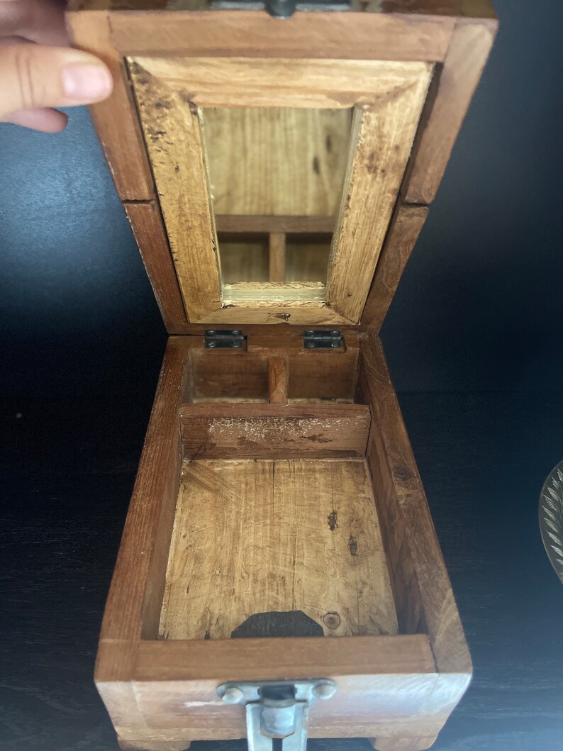 Vintage Wooden Shaving Box Etsy