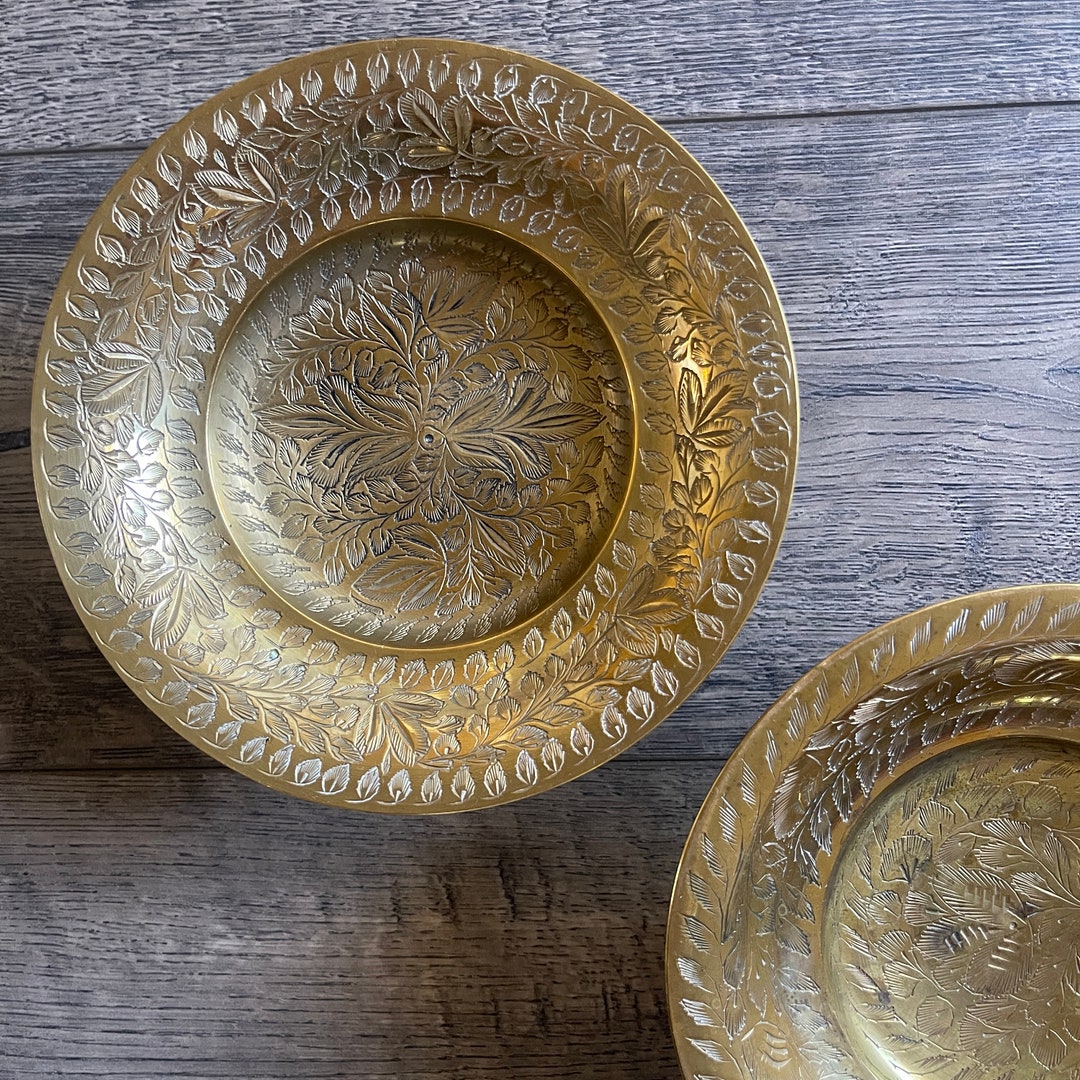 Vintage Footed Brass Bowl Made in India Etsy