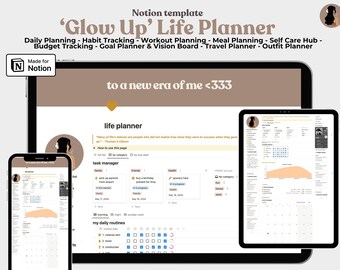 Notion LIFE Planner Template All in One Notion Dashboard Aesthetic ...