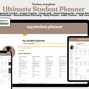 2024-25 All-in-One Notion Student Planner & Academic Notion Dashboard Template / Planner scolastico / Planner di studio universitario / Tracker esami