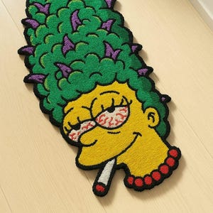 Marge tufted rug, Cartoon inspired custom rug, Cartoon Lovers Gift, Handmade carpet