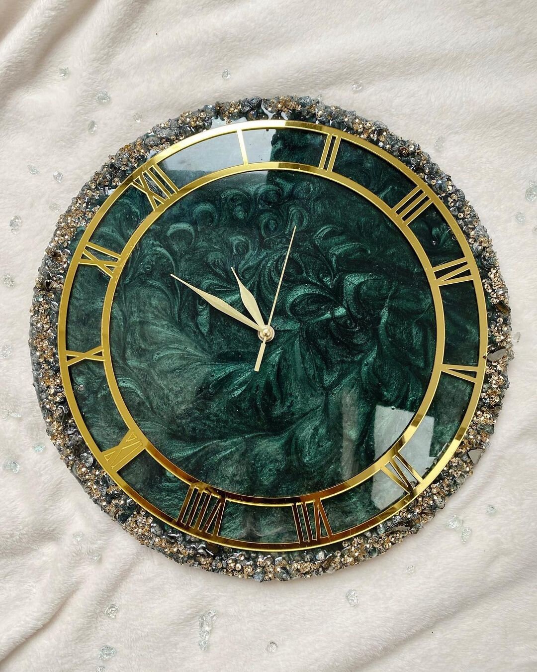 Unique Epoxy Resin Art Wall Clock Nice Housewarming Gift Etsy