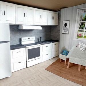 1:12 Mini Küchenspüle - Printable Dollhouse Möbel, DIY, druckbare Miniatur Vorlage, DIY Ihr eigenes Puppenhaus, BMM Miniatur Schuhe Bild 10
