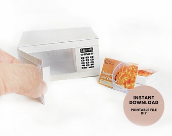 1:6 scale DIY printable Microwave Macaroni and cheese Dollhouse Miniature Furniture  Easy Fun Hobby
