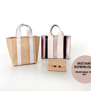Bolsas de compras de lino a escala 1:6, bolsas de supermercado para casas de muñecas y grandes almacenes, miniaturas de 3 artículos, diorama, minibolsos, minicarteras