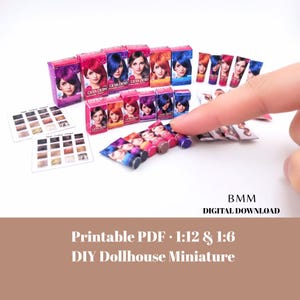 1:6 & 112 Hair Dye Set Miniature Hair Color and Conditioner Bottles for Dollhouse Salon Scenes (Printable Digital Download)