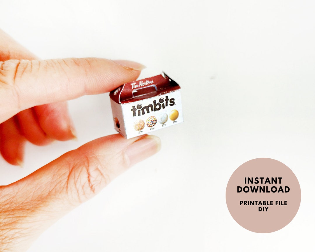 Tim Hortons TIMBITS Mini Donut Box 1 6 Scale Printable for Dollhouse ...