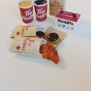 5 pieces Mini Tim Hortons-Inspired Meal Set for Dollhouses Printable Mini Food Items, printable miniature template image 5