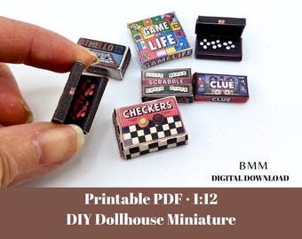 ミニチュアモノポリーゲーム - 1:12スケールドールハウスボードゲーム 