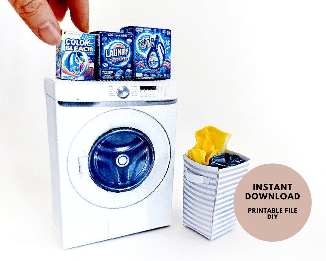 1:6 Laundry Setup Washing Machine & Detergents for Dolls Laundry Room ...