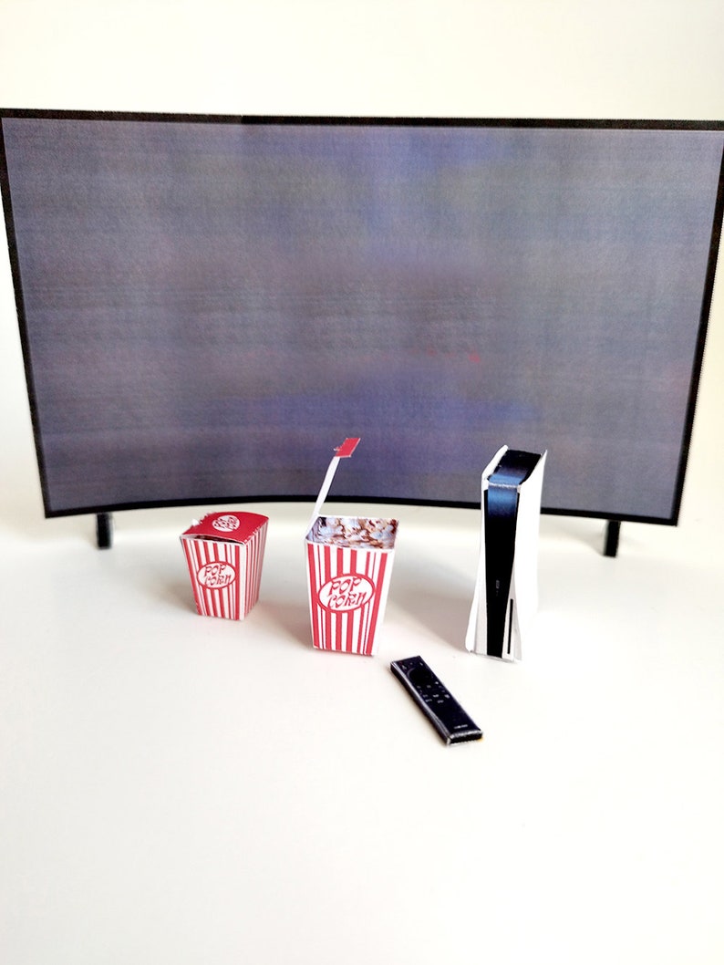 DIY Printable TV Game Popcorn Dollhouse Miniature Furniture - Etsy Canada