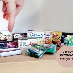 12 Items, 1:6 Frozen Foods Printable Dollhouse Frozen Foods for Barbies ...
