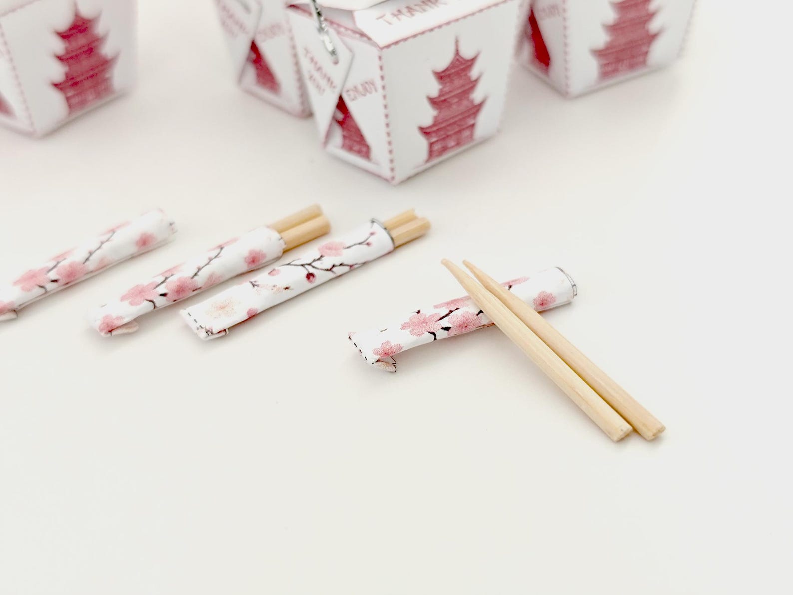 3 Styles Chinese Noodle Boxes and Chopsticks, 1:6 Scale, Printable ...