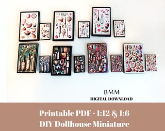 Puppenhaus Wall Art Prints - Miniatur Fotos, Maßstab 1:6 und 1∶12 (Digitaler Download)