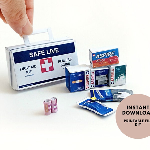 dollhouse setup First Aid Kit Medical box for Sick dolls   1:6 8 styles miniature items bandages