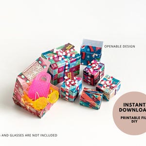Open box 8 styles christmas gift present boxes for dollhouse Christmas setting or gift 1:6