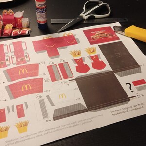 10 Pieces Mcdonald's Meal and Happy Meal Set - Printable Fast Food for 1:6 Doll - Etsy
