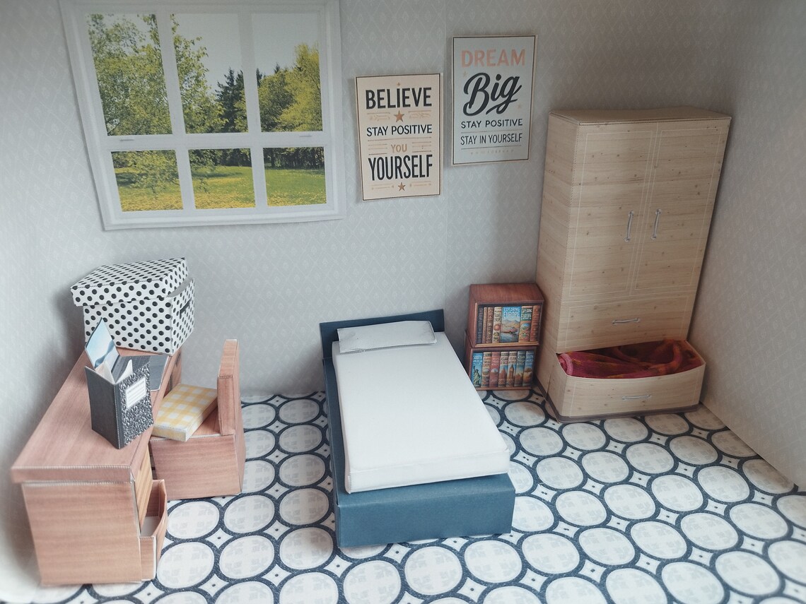 1:12 Bedroom Chair - Printable Dollhouse Furniture DIY, Printable ...