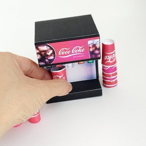1:6 DIY Printable Soda Machine Pop Machine Fastfood Drink Miniature ...