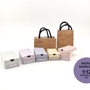 1:12 7 styles Open shoes boxes, Containers for Doll sneakers,  shoes, girl room, bedroom, closet, diorama