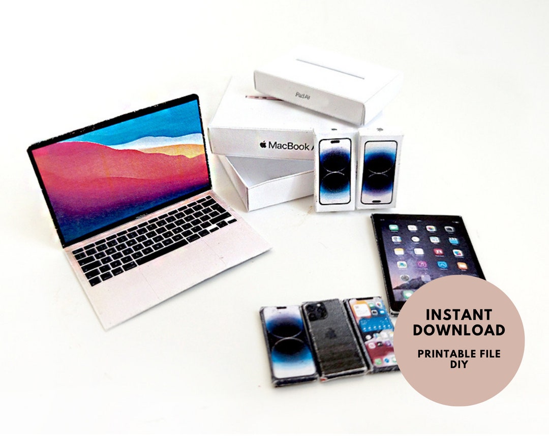 Printable DIY iPhone 15 MacBook Air iPad Air Christmas Gift Dolls ...