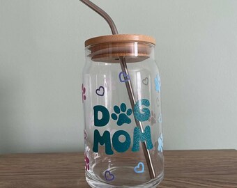 Dogs Are My Favorite People 16oz. Glass Can With Bamboo Lid & Glass Straw -  Etsy