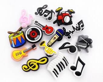 Muziekinstrumenten Croc Charms, Jibbitz, klompenset | Verhoog uw stijl met accessoires voor muzikale schoenen