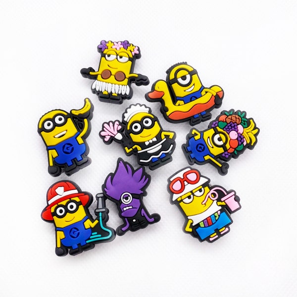 Minions Movie Croc Charms Jibbitz Set for Clogs: Adorable Shoe Accessories | Playful Jibbitz for Crocs | Clogs Charms Set | Minions Theme