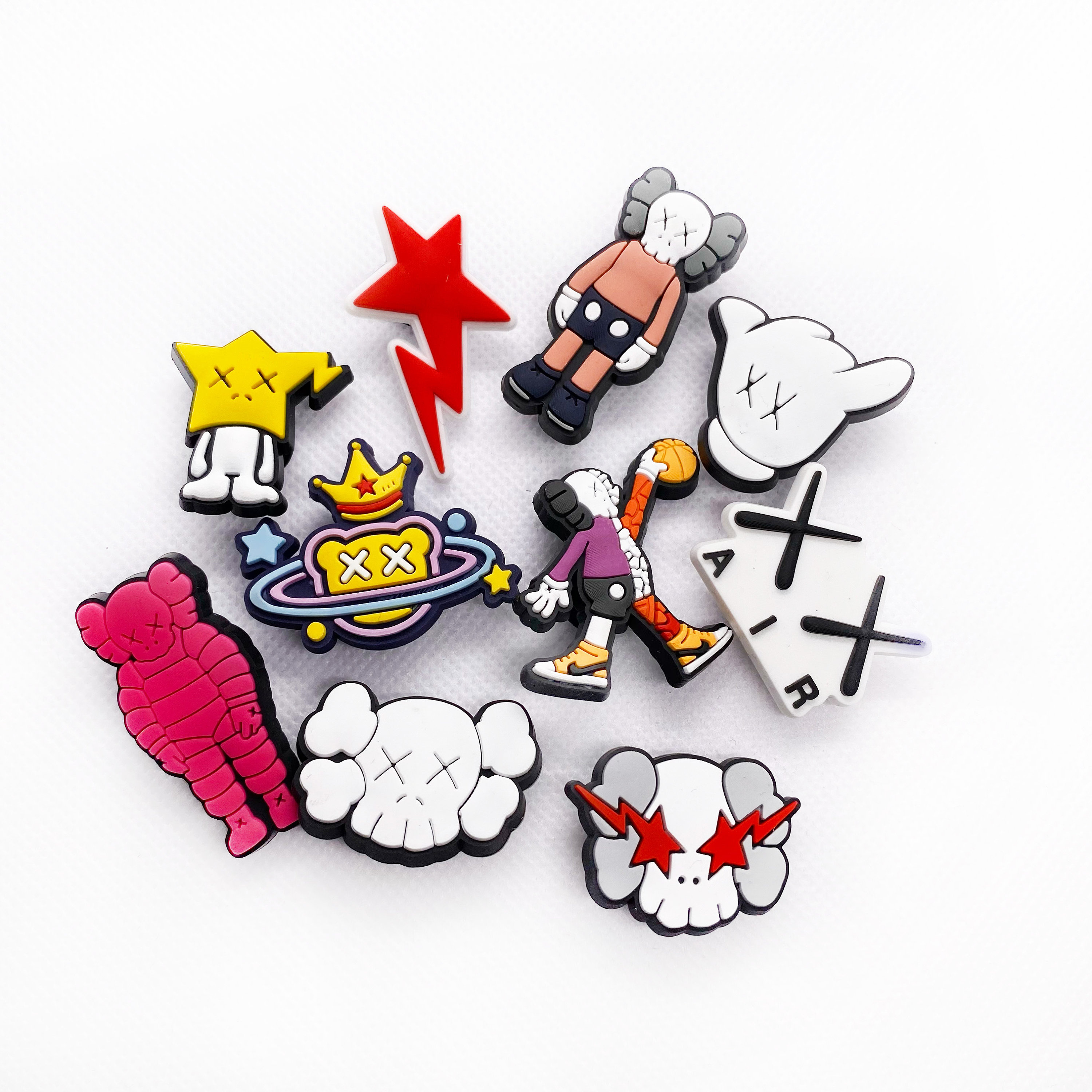 Shoes, Kaws Style Mixed Croc Charms