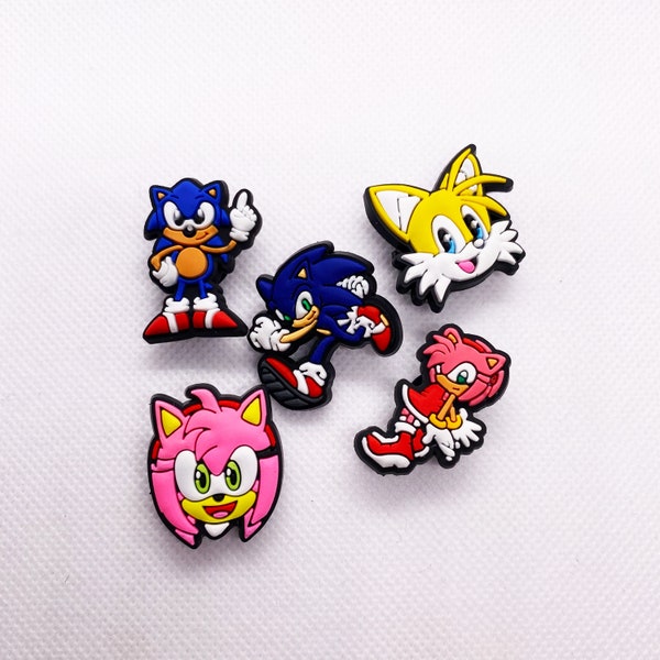 Sonic Croc Charms Set - Sonic Jibbitz inspiré du film pour sabots | Accessoires de collection pour les fans