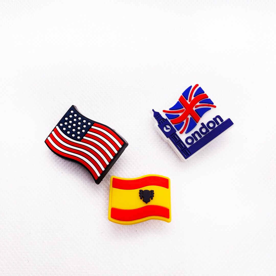 Patriotic Country Flags Shoe Croc Charms Jibbitz Set for Clogs, Show