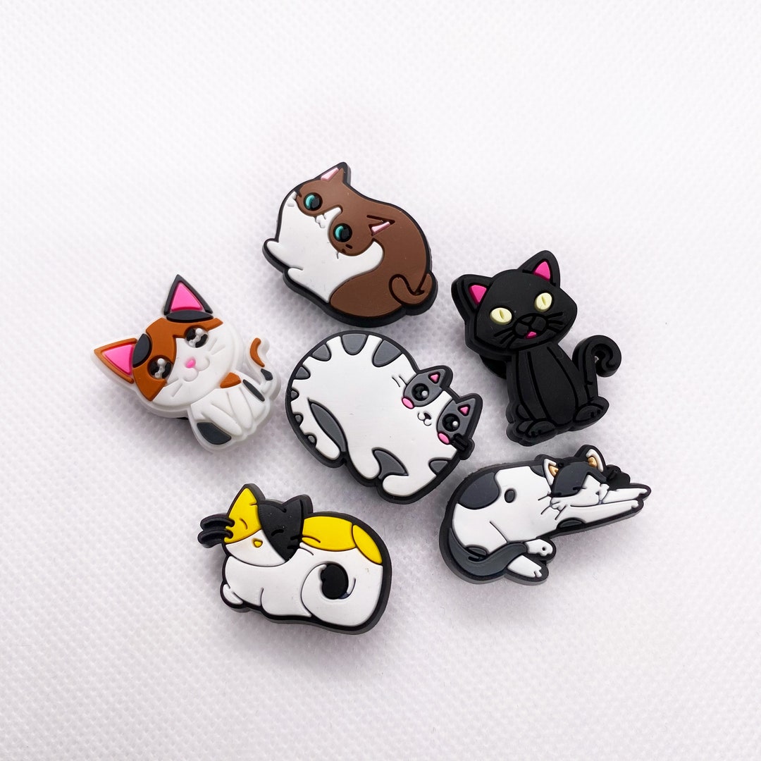 Cute Cats Croc Charms Jibbitz Set for Clogs Embrace Feline Fun With