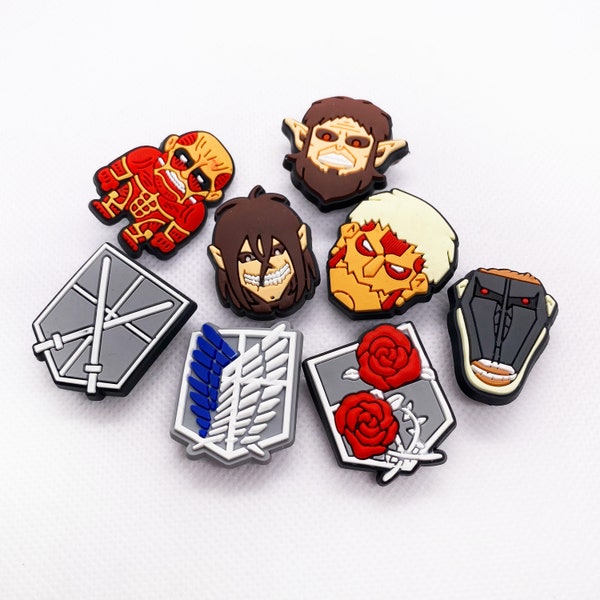 Attack on Titan Anime Croc Charms Jibbitz Set for Clogs | Shoe Accessories | Trending Attack on Titan Charms for Clogs | Designed Jibbitz