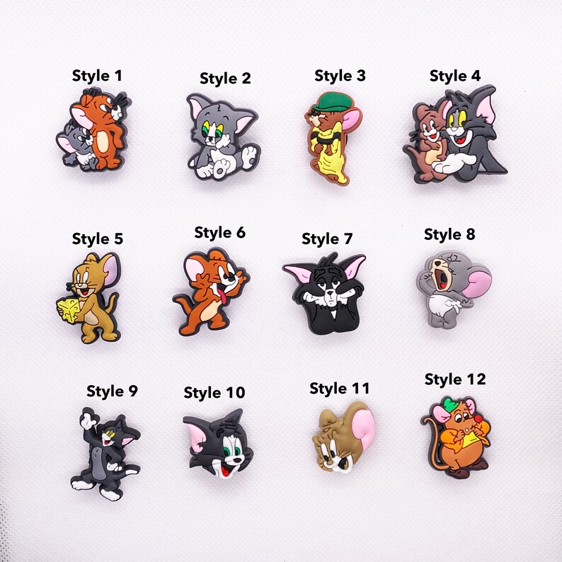 Tom and Jerry Croc Charms Set Cartoon Jibbitz for Clogs Etsy