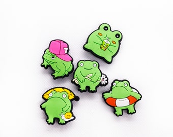 Cute Frogs Croc Charms Set | Jibbitz & Clogs Accessories for Frog Enthusiasts