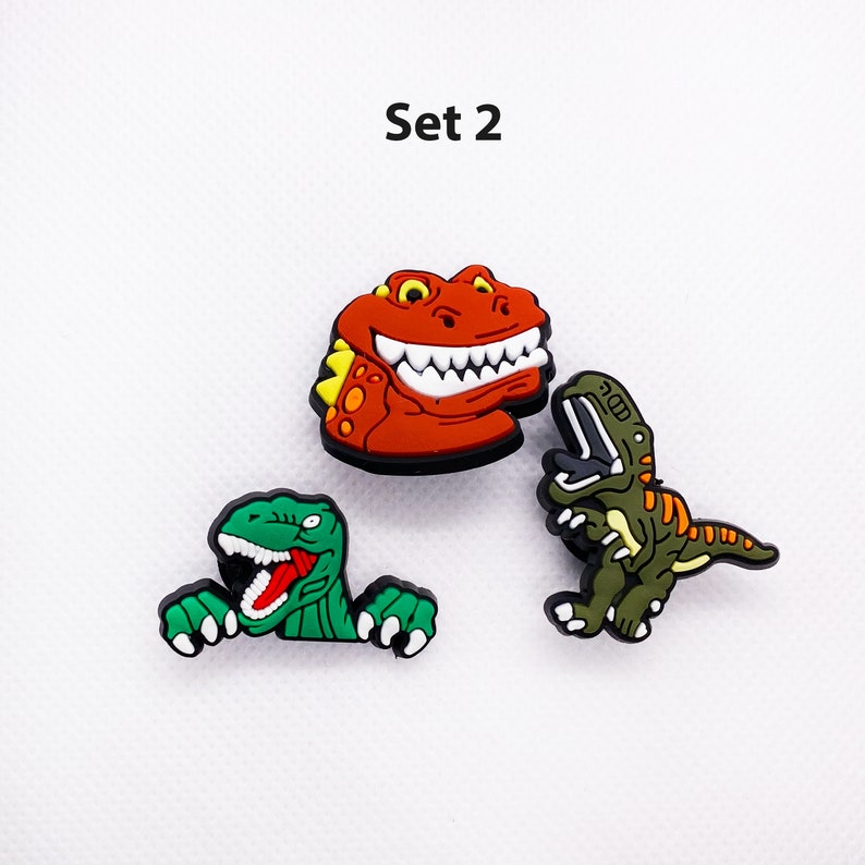 Dinosaurs Croc Charms Jibbitz Set for Clogs Shoe Accessories Etsy
