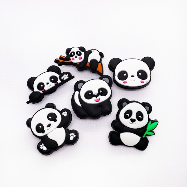 Cute Panda Croc Charms Jibbitz Set for Clogs | Shoe Accessories | Trending Panda Charms for Clogs | Fashionable Jibbitz