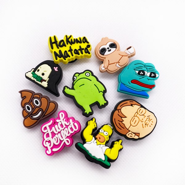 Cool Memes Croc Charms Jibbitz Set for Clogs | Accessories with Rood Memes | Trending Meme Charms for Clogs | Fashionable Jibbitz