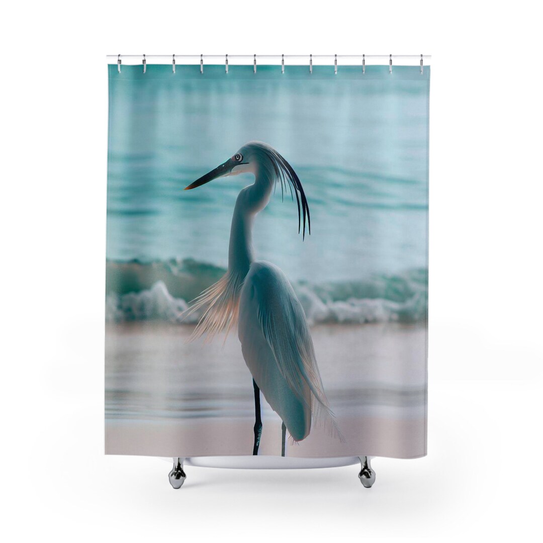 Great Blue Heron Shower Curtain Bird Art Shower Curtain Etsy