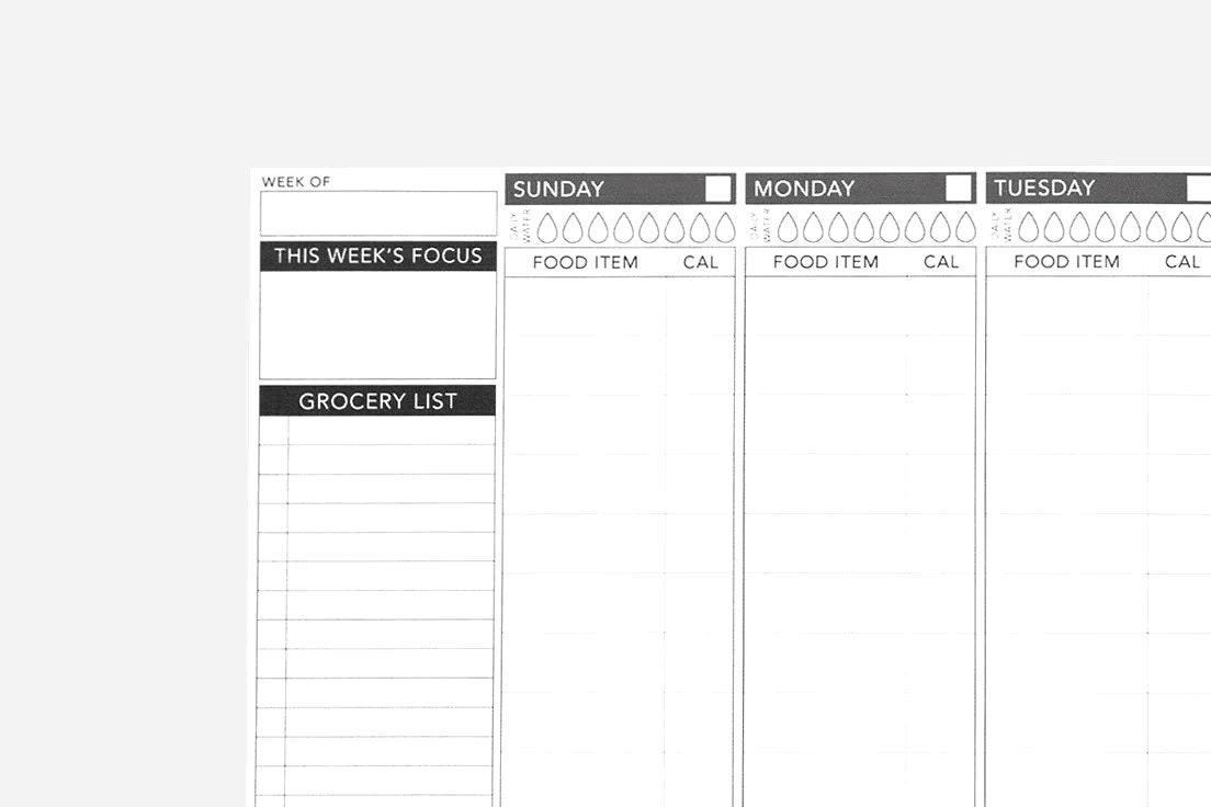 Weekly Calorie Tracker Printable , Food Meal Diary Journal, Daily ...