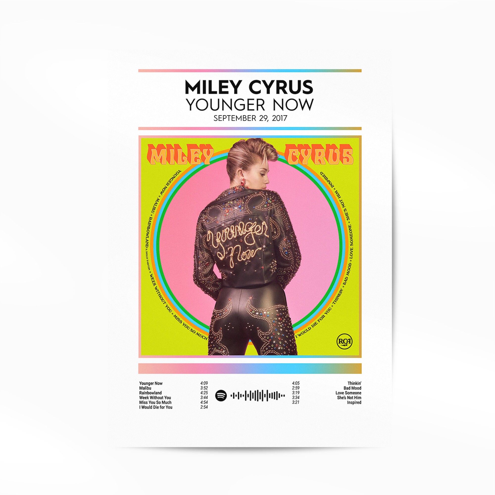 Miley Cyrus Poster Younger Now Poster Miley Cyrus Album Cover Etsy