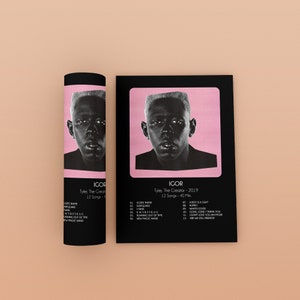 YNREMM Rapper Tyler The Creator IGOR Album Cover Signed Posters for room  aesthetic Music Canvas Poster 12x18 inches unframed