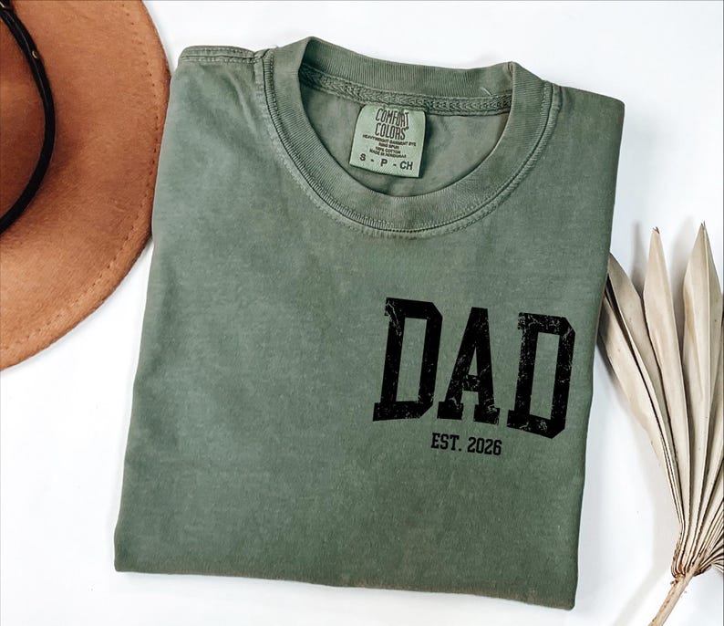 Comfort Colors® Custom Dad Shirt, Cute Fathers Day Gift, Christmas Gift For Dad, New Dad Shirt, Custom Dad Est Shirt, Gift for Grandpa zdjęcie 10