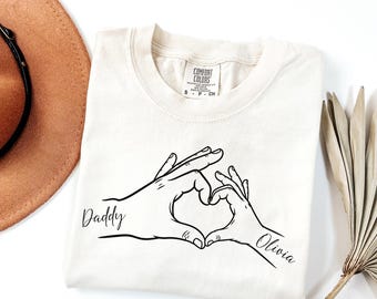 Comfort Colors® Custom Dad and kid  Shirt, Personalized Fathers Day Gift