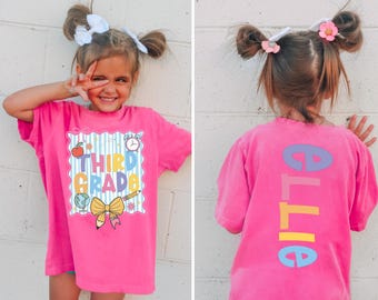 Comfort Colors® Custom Kids Name Shirt, Kid Back to School Shirt, First Day of School Shirt,  School Shirt for Kid, Photo Day School Shirt
